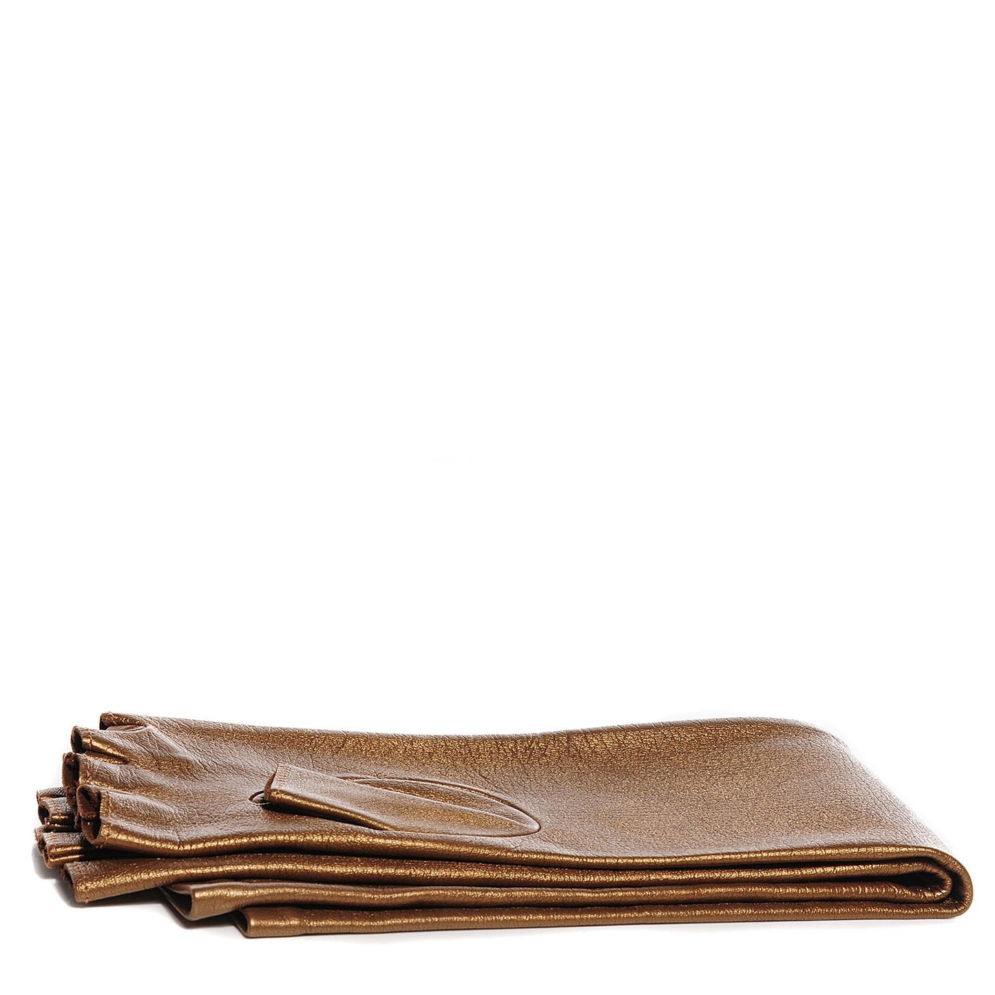 Metallic Lambskin Long Fingerless Gloves Bronze 7