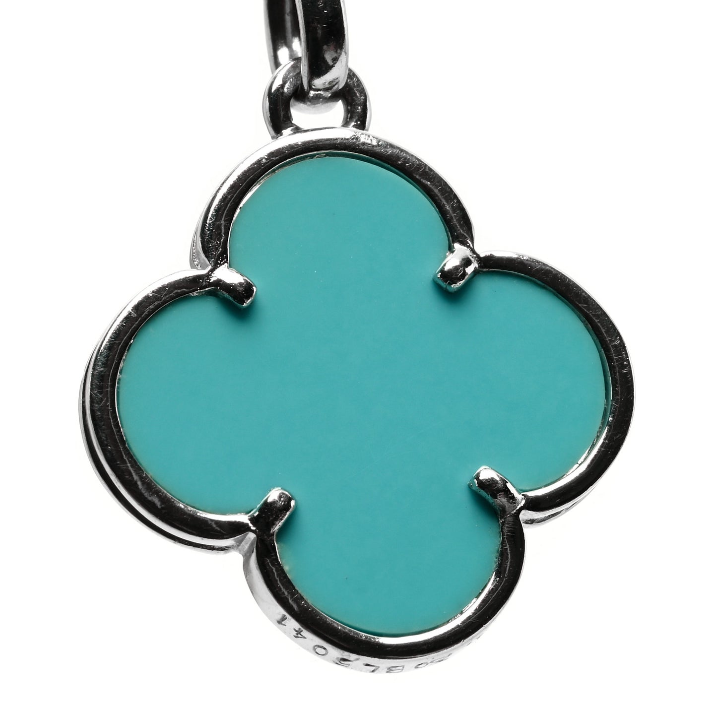 18K White Gold Turquoise Magic Alhambra Necklace
