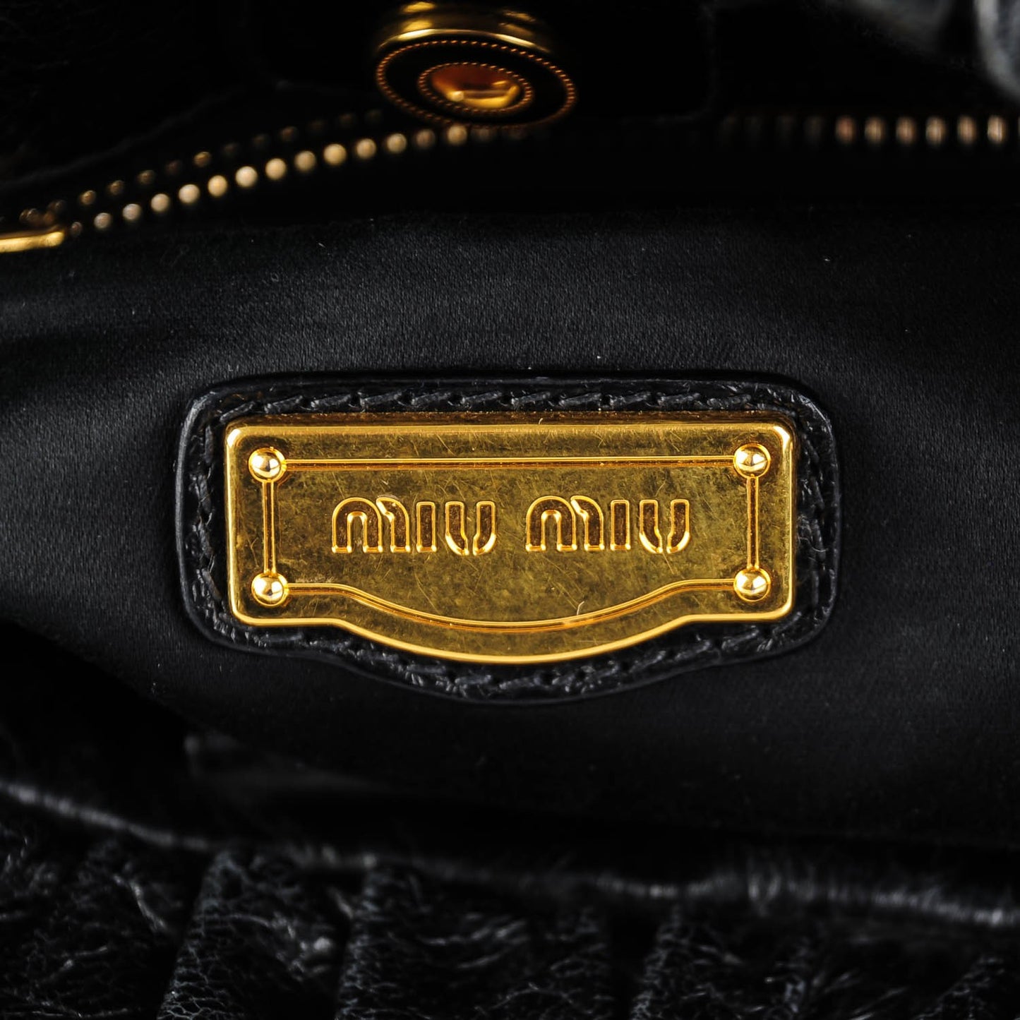 Vitello Lux Gathered Tote Nero Black