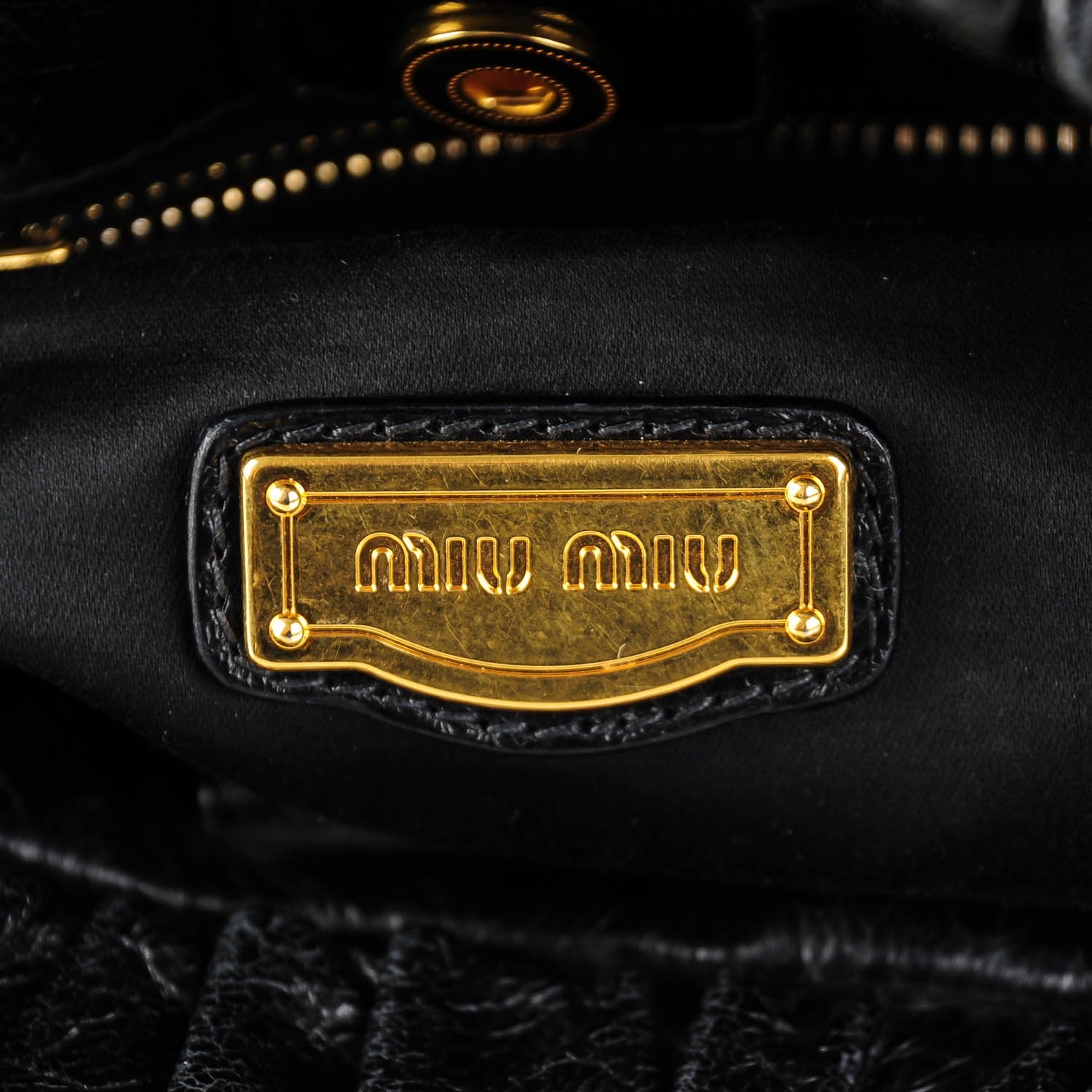 Miu Miu Vitello Lux Gathered Tote Nero Black 6 of 8