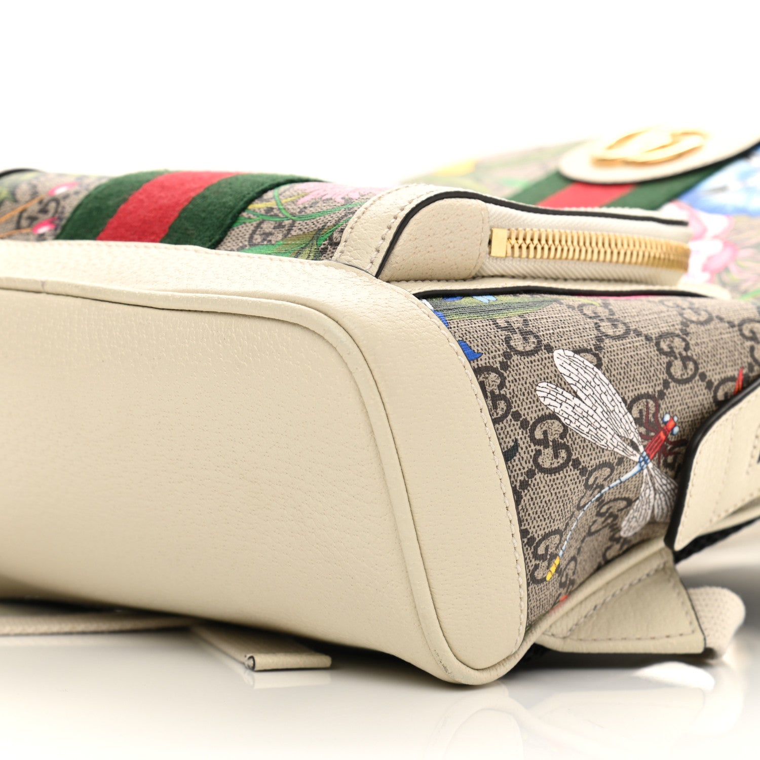 Gucci GG Supreme Monogram Flora Web Small Ophidia Day Backpack White 10 of 10