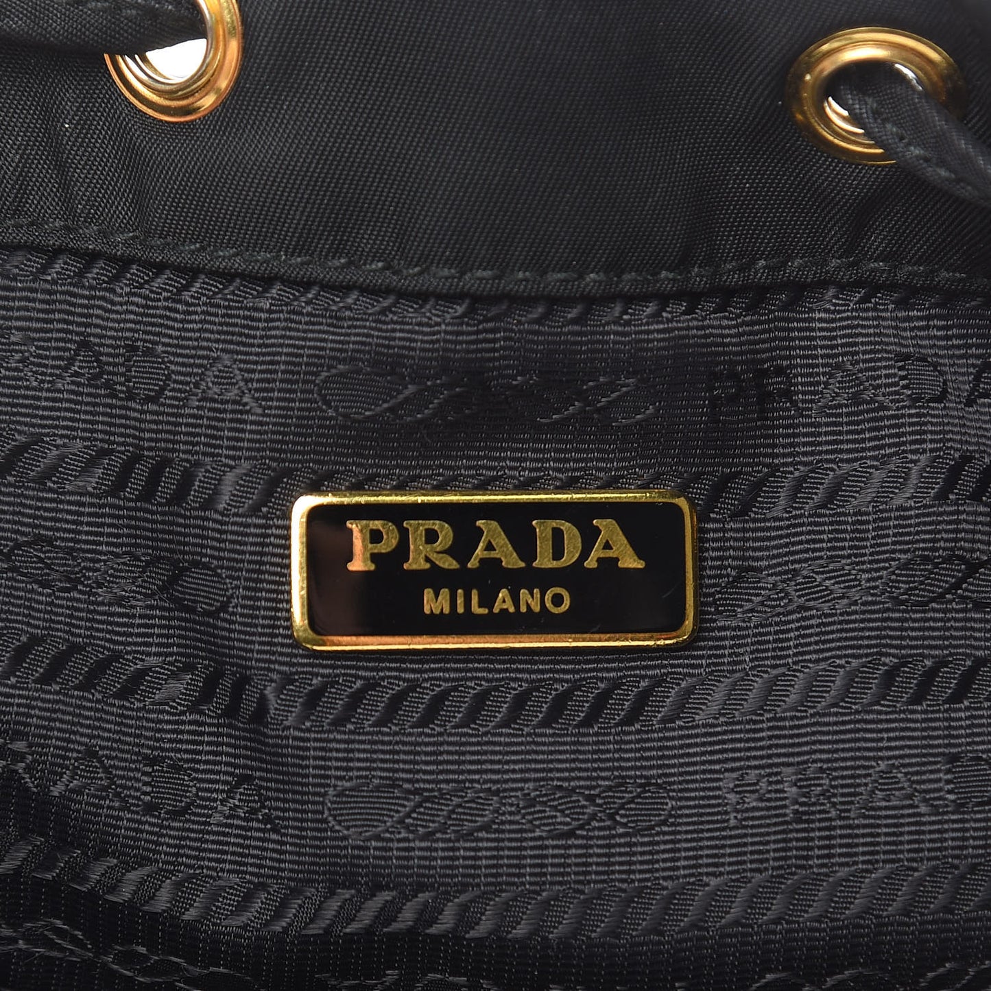 Saffiano Tessuto Nylon Mini Bucket Crossbody Bag Black