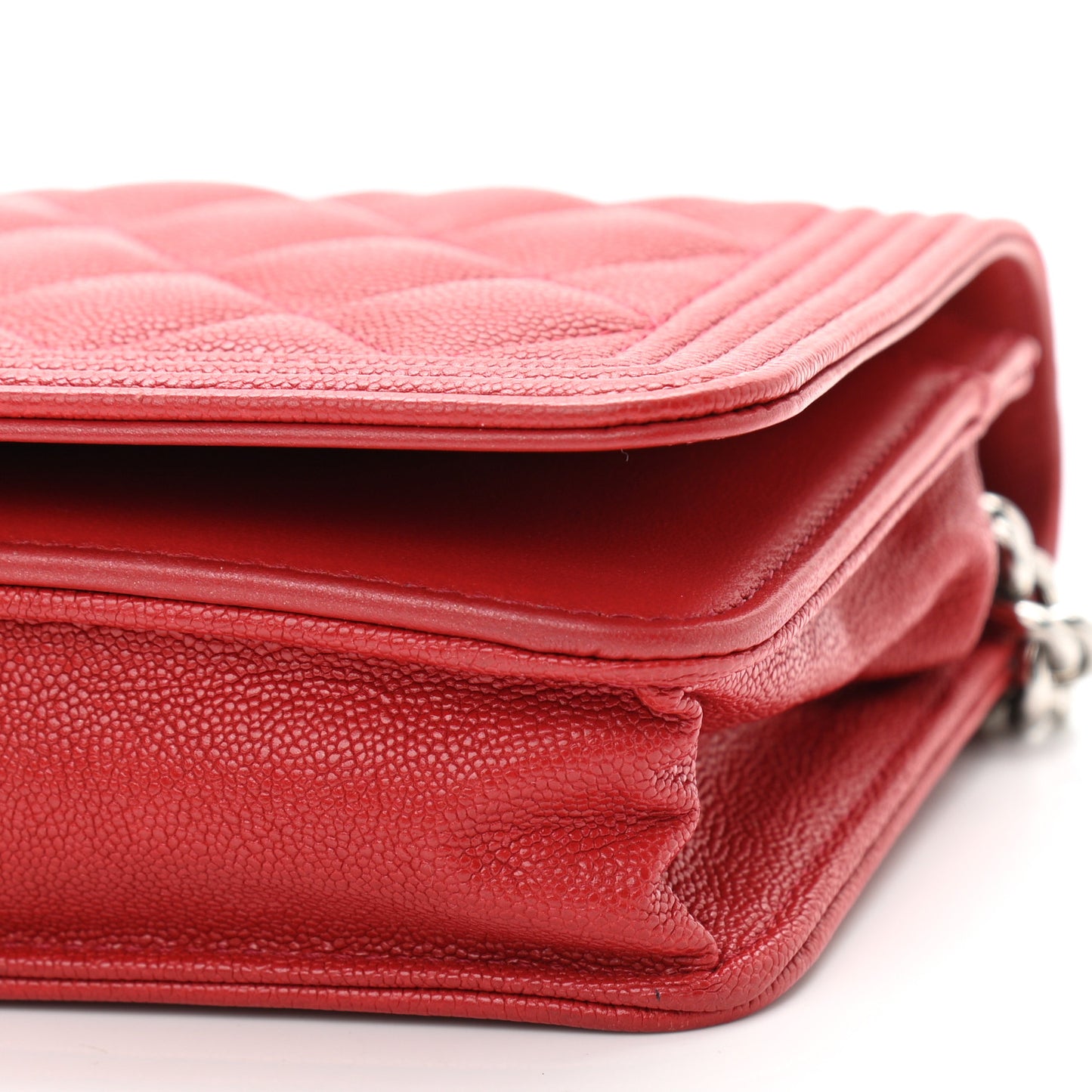 Caviar Quilted Boy Wallet On Chain WOC Red