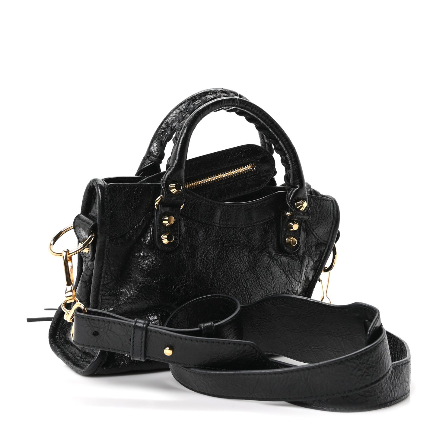 Agneau Classic Gold Hardware Mini City Black