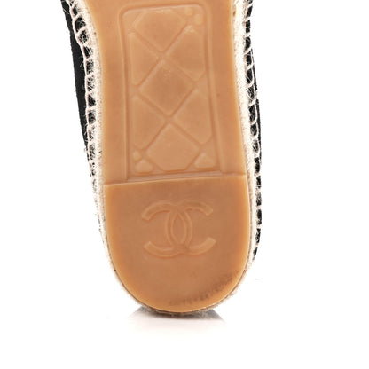 Chanel Suede Pearl CC Espadrilles 40 Black 6 of 10