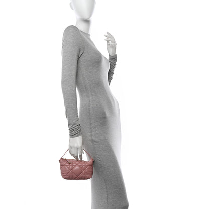Christian Dior Calfskin Macrocannage Small Diortravel Nomad Pouch Old Rose 2 of 10