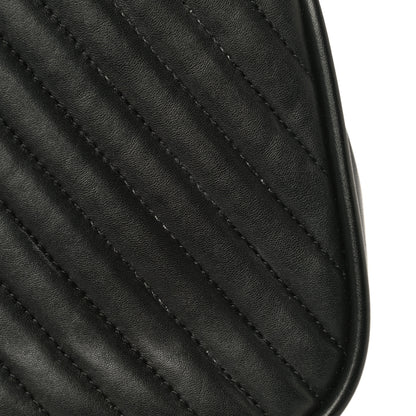 Chanel Lambskin Reverse Chevron Quilted Round Top Handle Flap Black 15 of 18