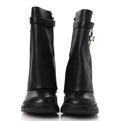 Givenchy Grained Calfskin Shark Lock Biker Ankle Boots 40 Black 2 of 13
