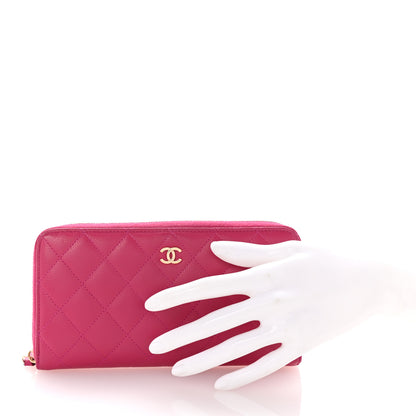 Chanel Caviar Quilted Large Gusset Zip Around Wallet Pink 2 of 8
