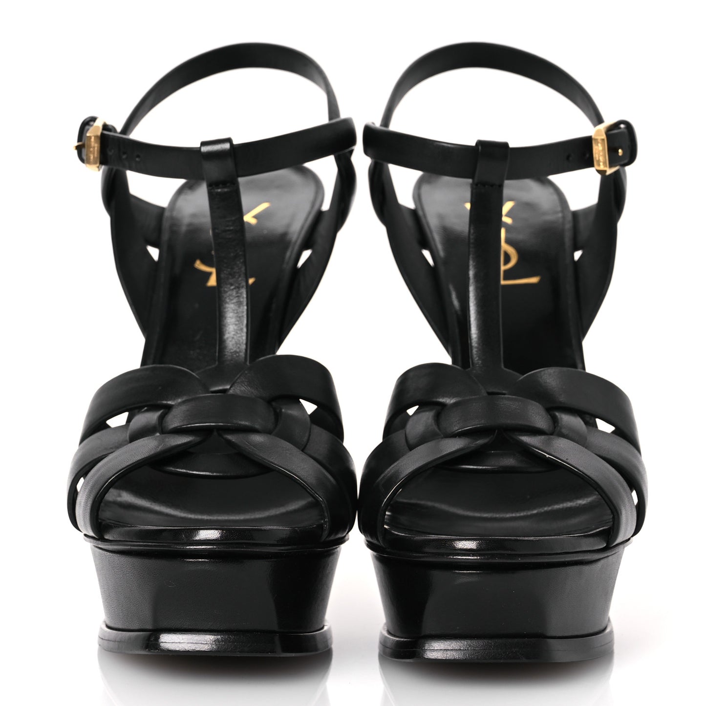 Calfskin Tribute 105 Platform Sandals 38.5 Black