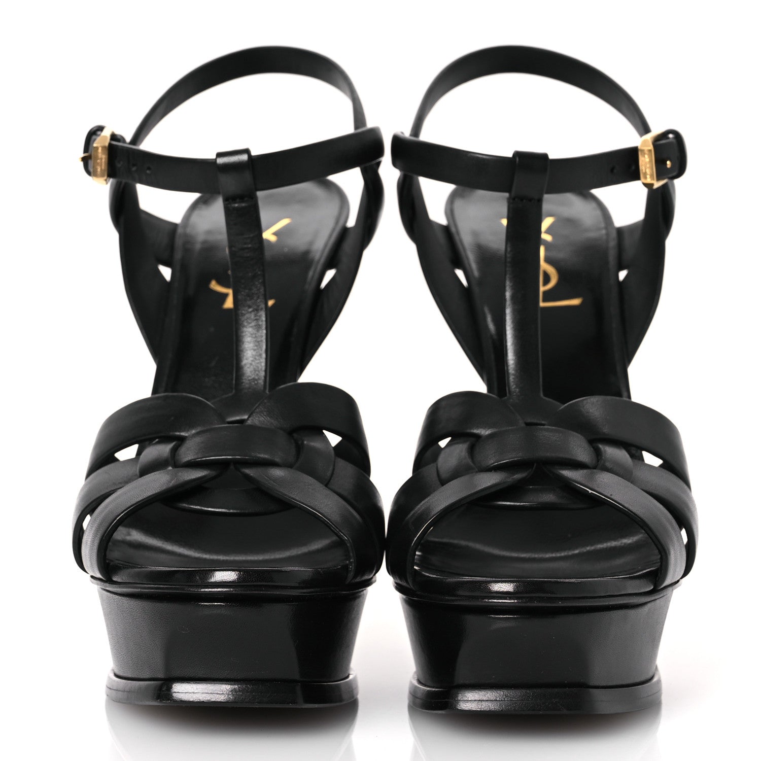 Saint Laurent Calfskin Tribute 105 Platform Sandals 38.5 Black 3 of 13