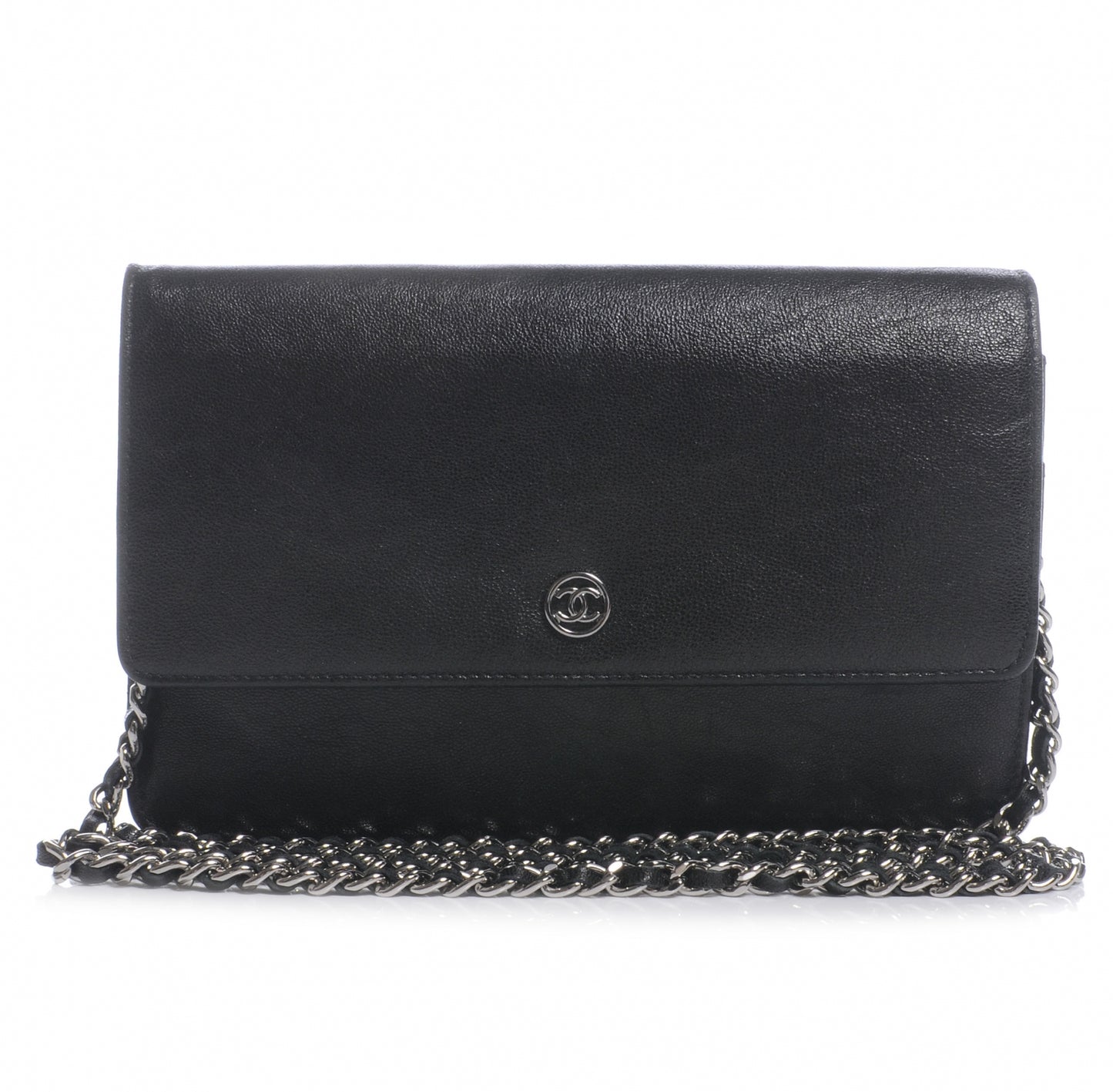 Leather Wallet On Chain WOC Black