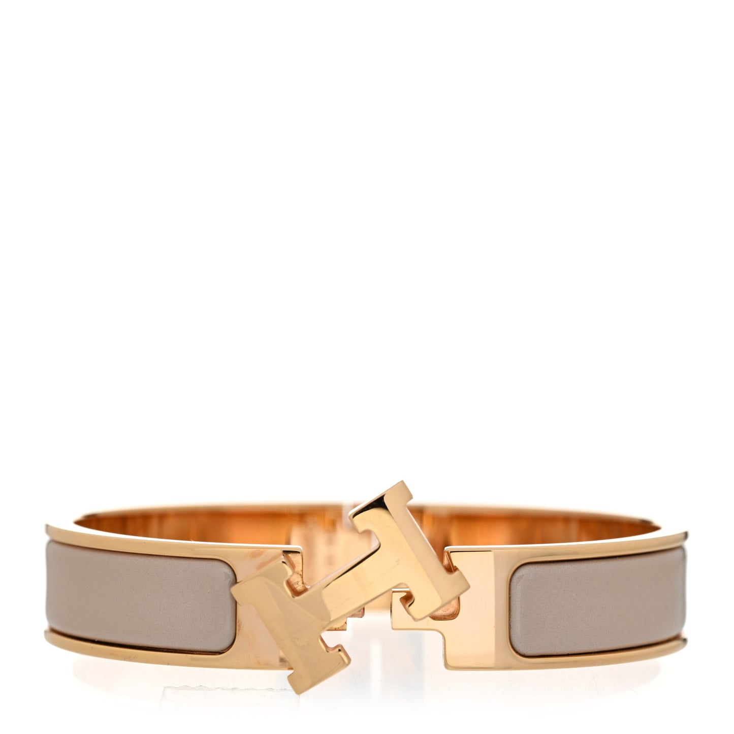 Enamel Narrow Clic Clac H Bracelet PM Beige Rose