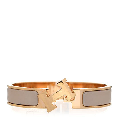Hermes Enamel Narrow Clic Clac H Bracelet PM Beige Rose 5 of 5
