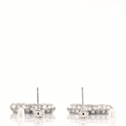 Chanel Baguette Crystal CC Drop Earrings Silver 3 of 3