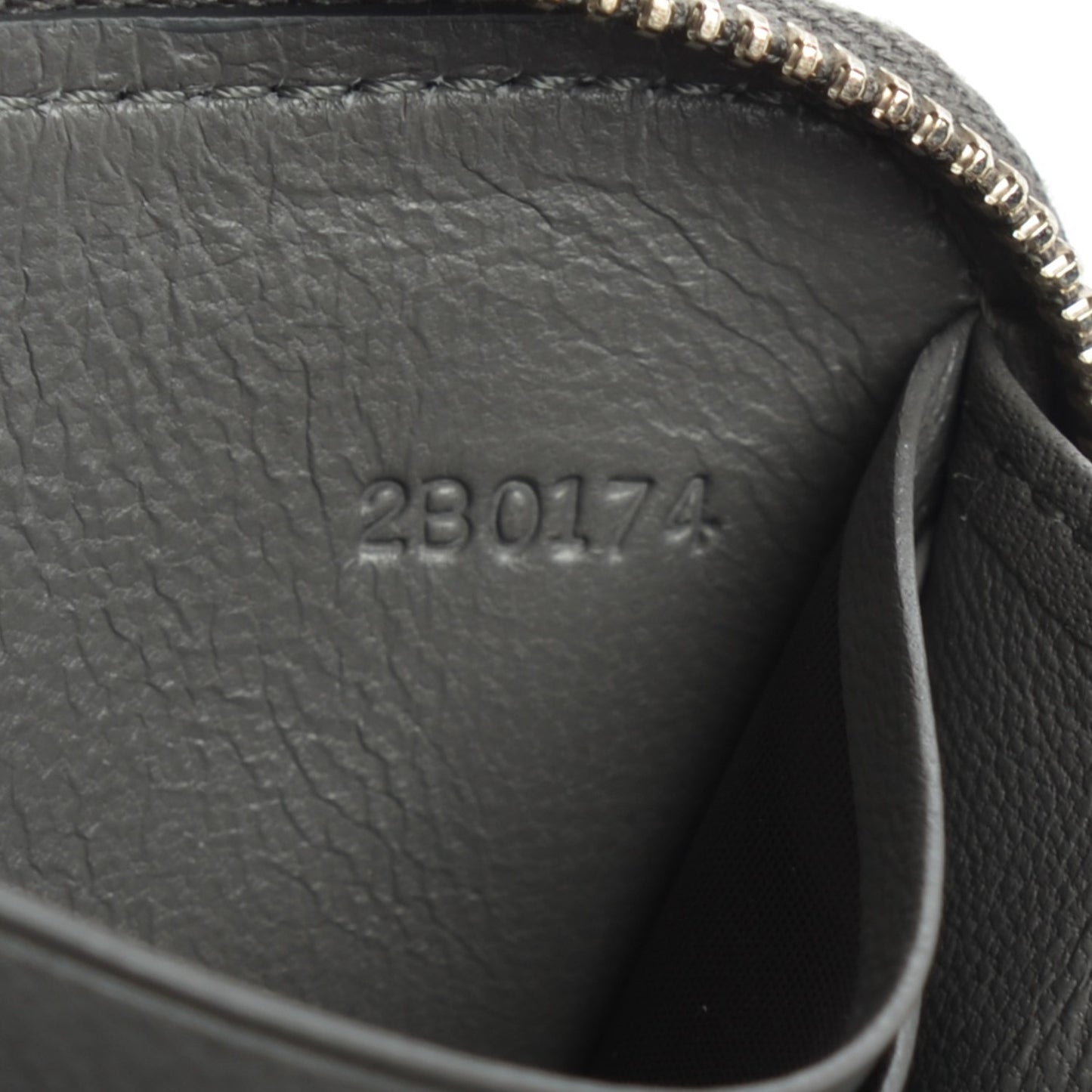 Lambskin Shark Lock Zip Around Compact Wallet Grey