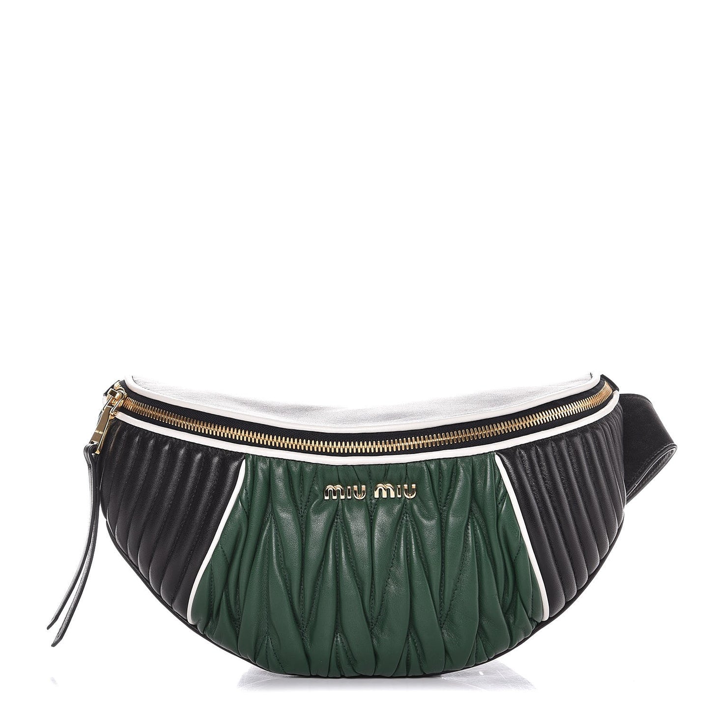 Nappa Matelasse Belt Bag Nero Black Billard Green