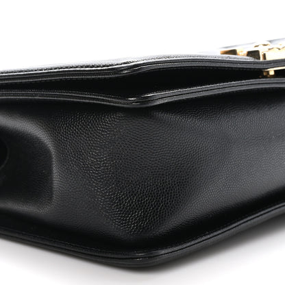 Chanel Caviar Chevron Quilted Medium Boy Flap Black 9 of 10