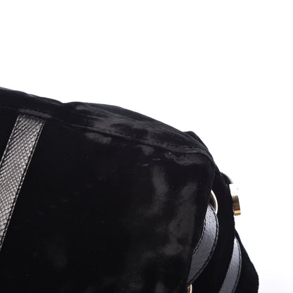 Jimmy Choo Velvet Snakeskin Ramona Shoulder Bag Black 13 of 14