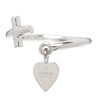 Gucci 18K White Gold Cross and Heart Ring 49 5 1 of 5