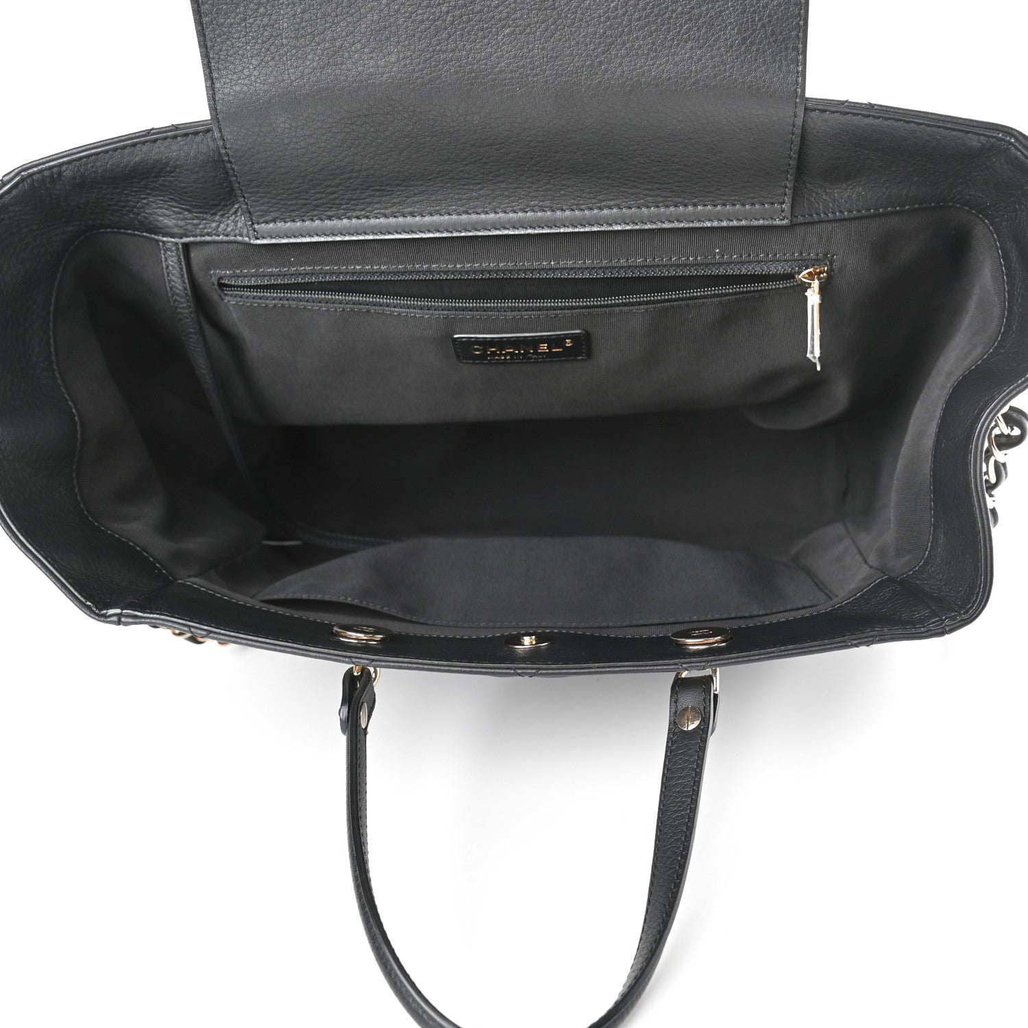 Chanel Bullskin Stitched Medium Shopping Bag Black 4 of 5
