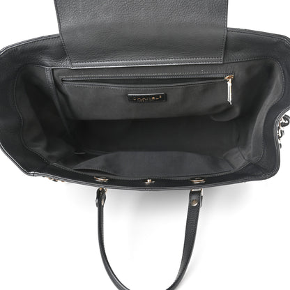 Chanel Bullskin Stitched Medium Shopping Bag Black 4 of 5