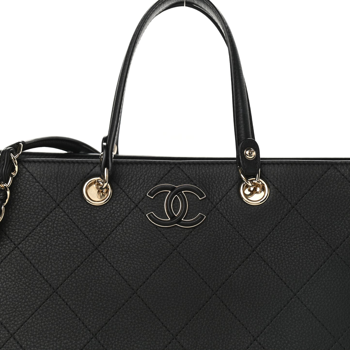 Bullskin Stitched Medium Shopping Bag Black