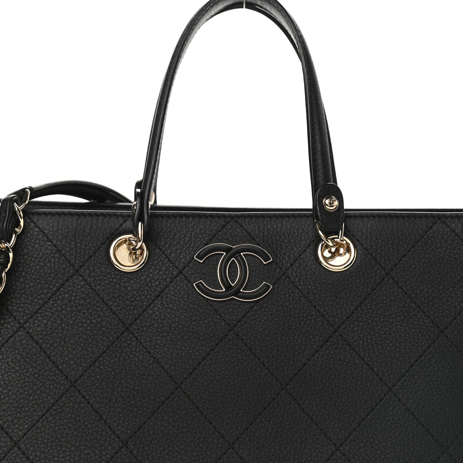 Chanel Bullskin Stitched Medium Shopping Bag Black 8 of 13