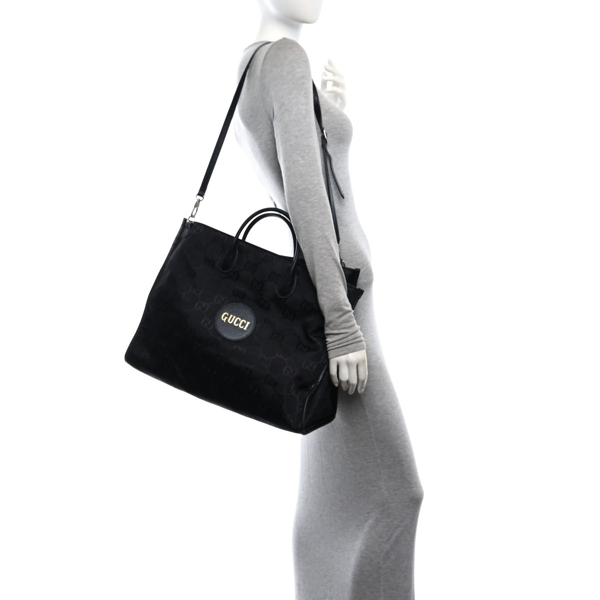 Gucci Econyl Nylon Monogram Large Off The Grid Tote Bag Black 2 of 12