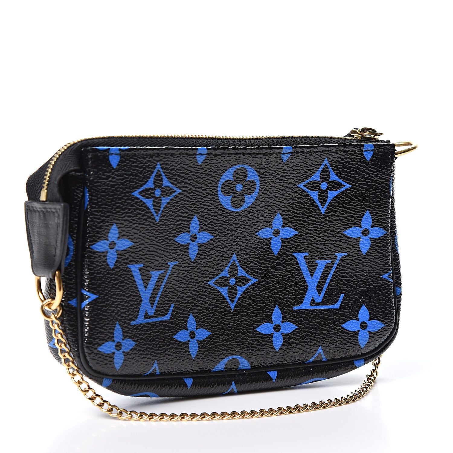 Louis Vuitton Colored Monogram Mini Pochette Accessories Blue Black 2 of 7