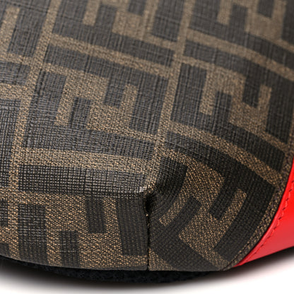 Fendi Glazed Fabric Vitello Liberty FF 1974 Diagonal Belt Bag Tobacco Rosso Black 8 of 9