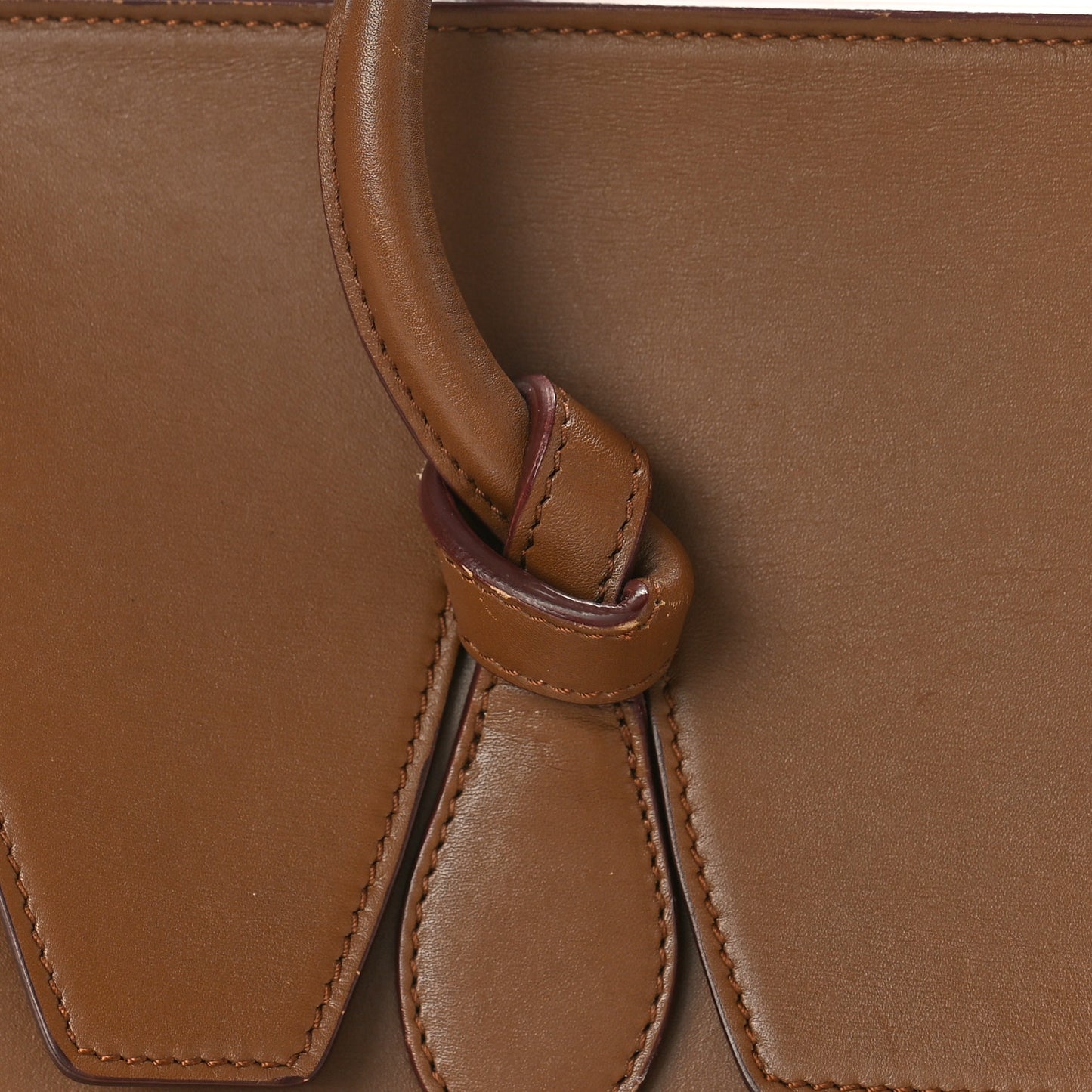 Palmelato Calfskin Mini Tie Knot Tote Camel