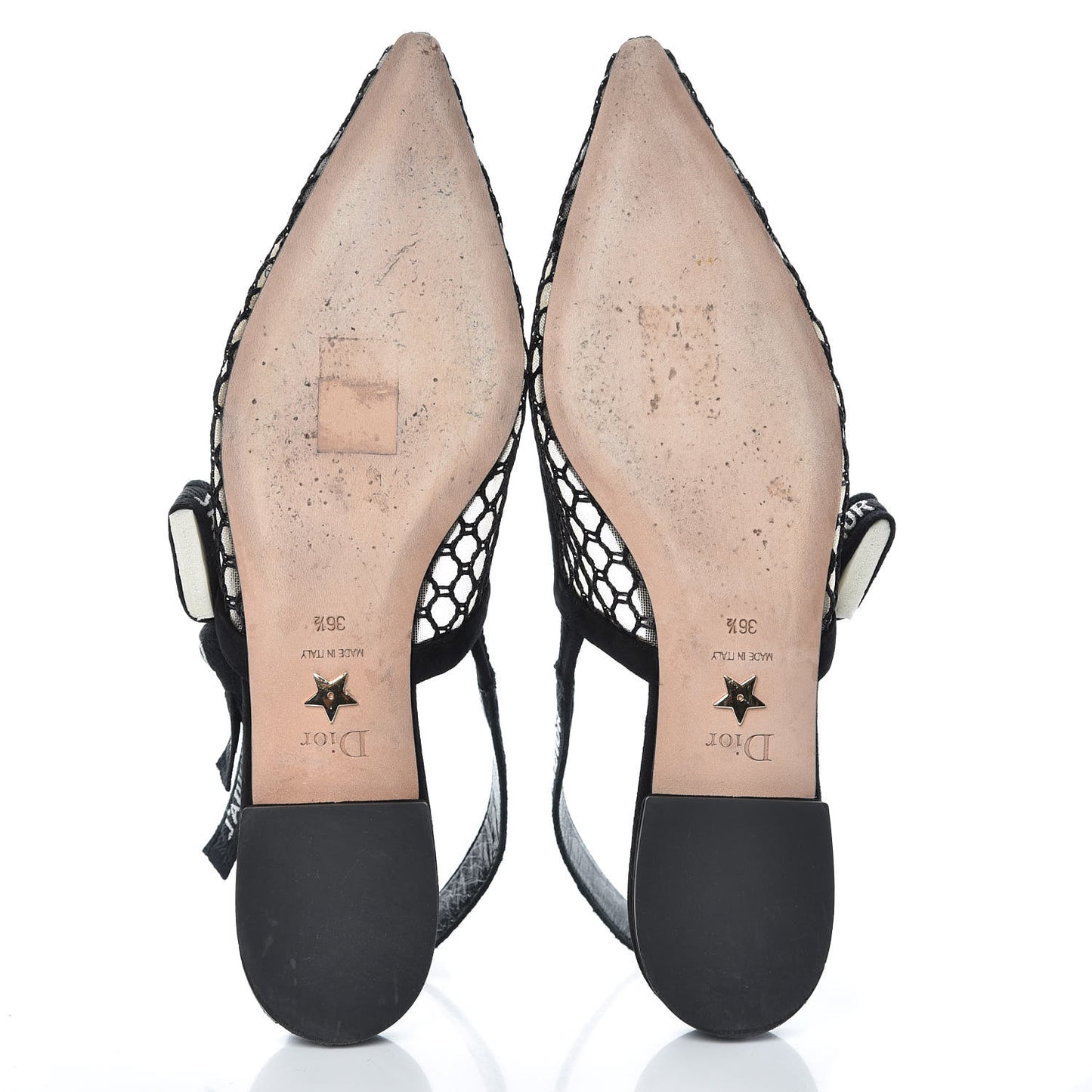 Resille Lambskin Ribbon J'Adior Slingback Ballet Flats 36 Black