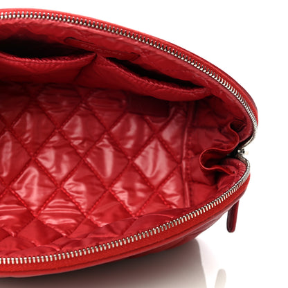 Chanel Lambskin Quilted Cosmetic Case Red 5 of 12