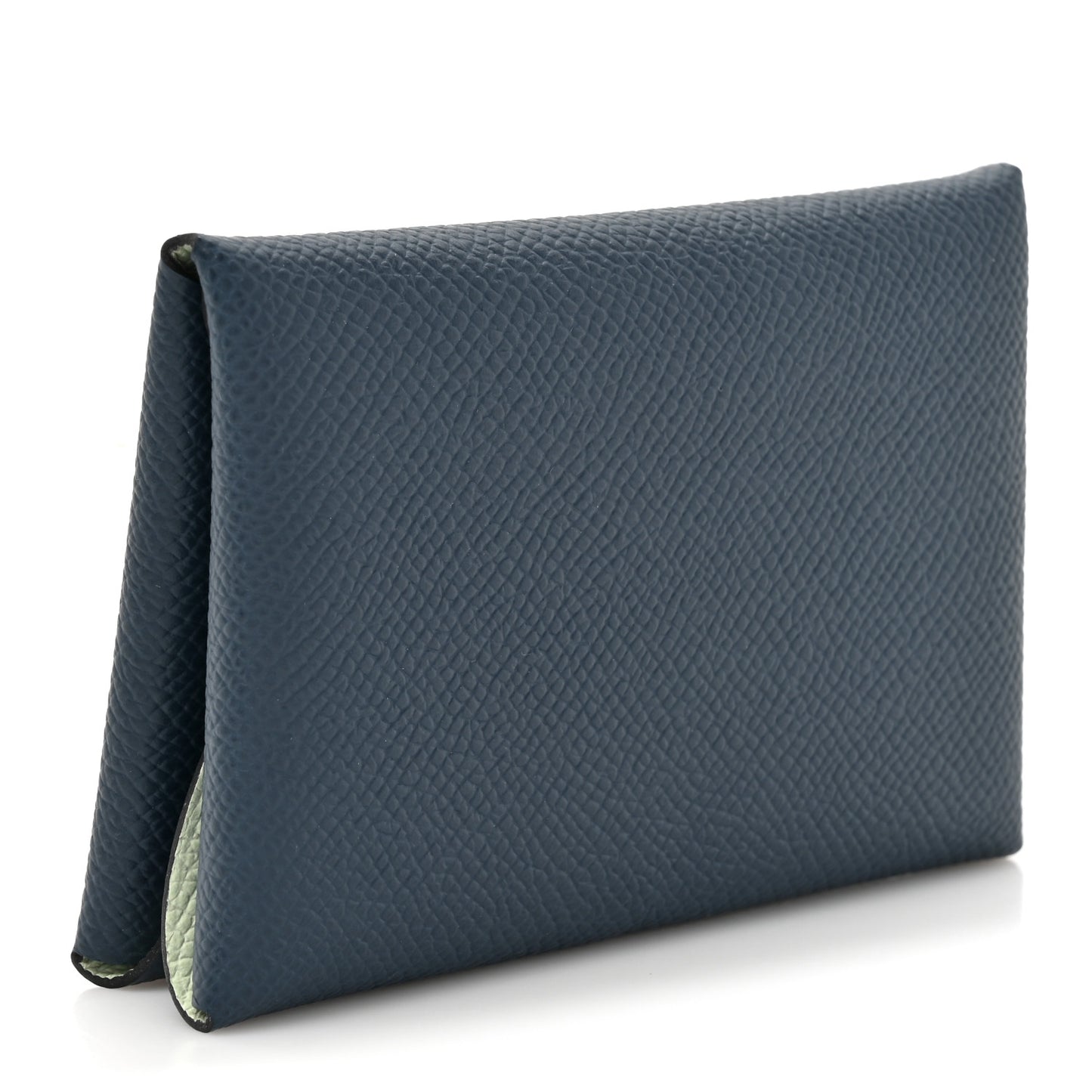 Epsom Verso Calvi Duo Card Case Bleu De Prusse Vert Fizz