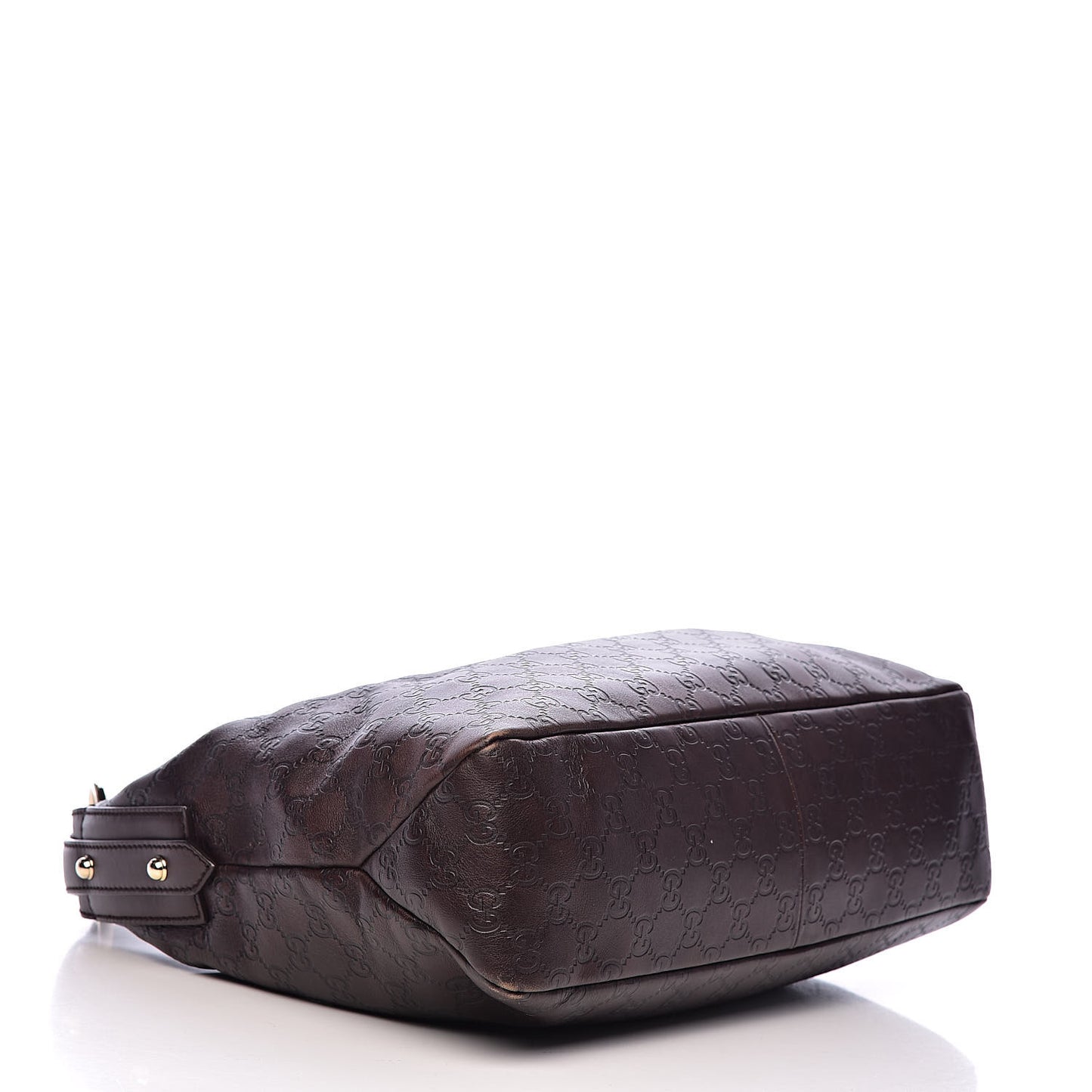 Guccissima Medium Horsebit Chain Hobo Dark Brown