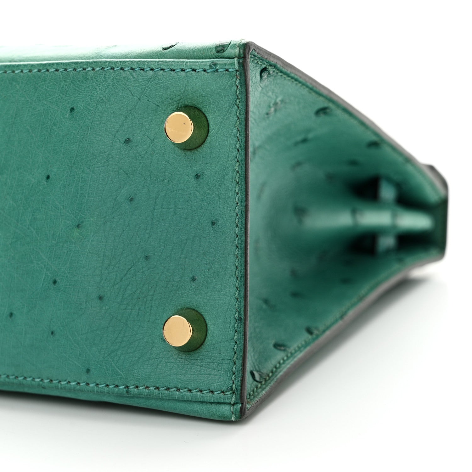 Hermes Ostrich Kelly Sellier 25 Vert Verone 10 of 18