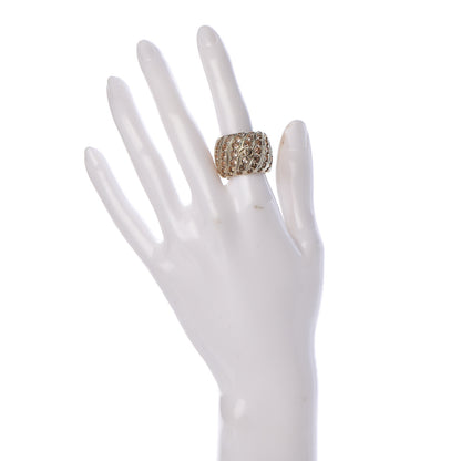 Chanel Crystal CC Ring 6.75 Pink Gold 2 of 5