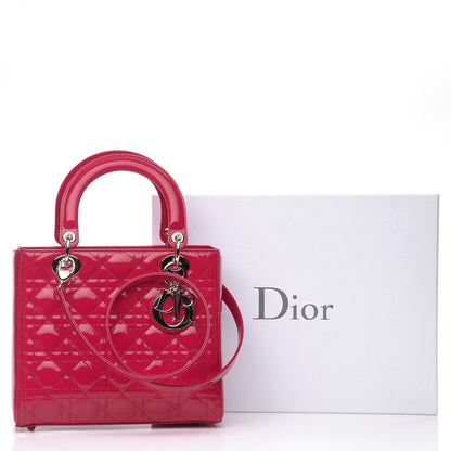 Christian Dior Patent Cannage Medium Lady Dior Fuchsia 8 of 8