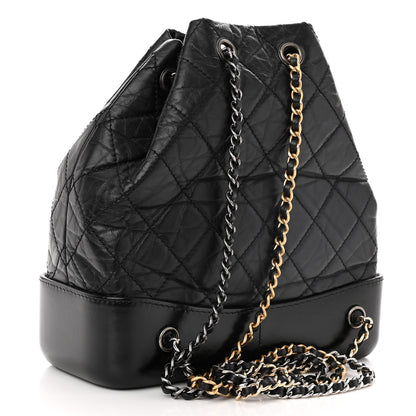 Chanel Aged Calfskin Quilted Small Gabrielle Backpack Black 3 of 11
