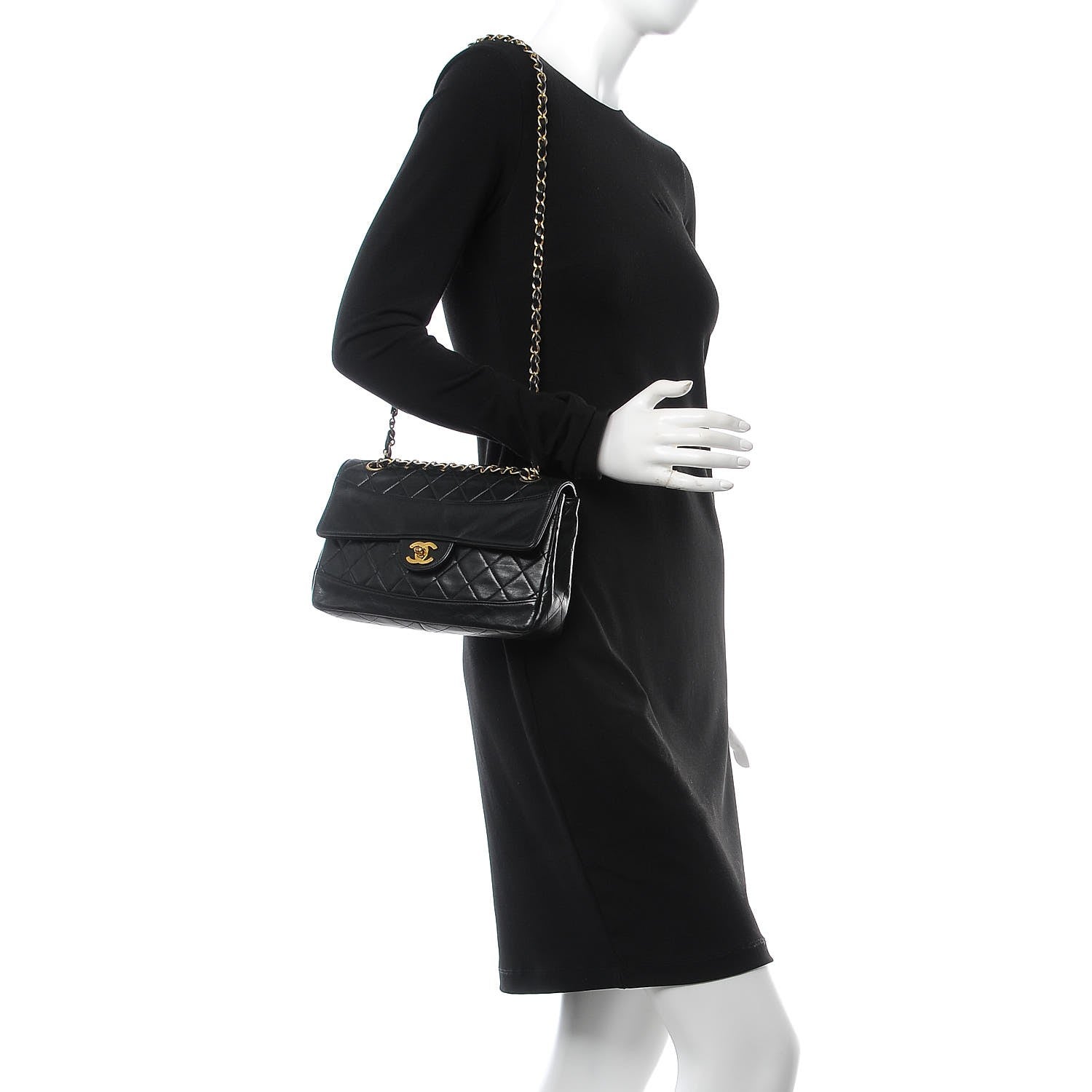 Chanel Lambskin Quilted Small Single Flap Black 2 of 14