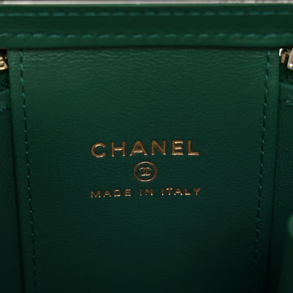 Chanel Lambskin Quilted Top Handle Mini Vanity Case With Chain Green 6 of 12