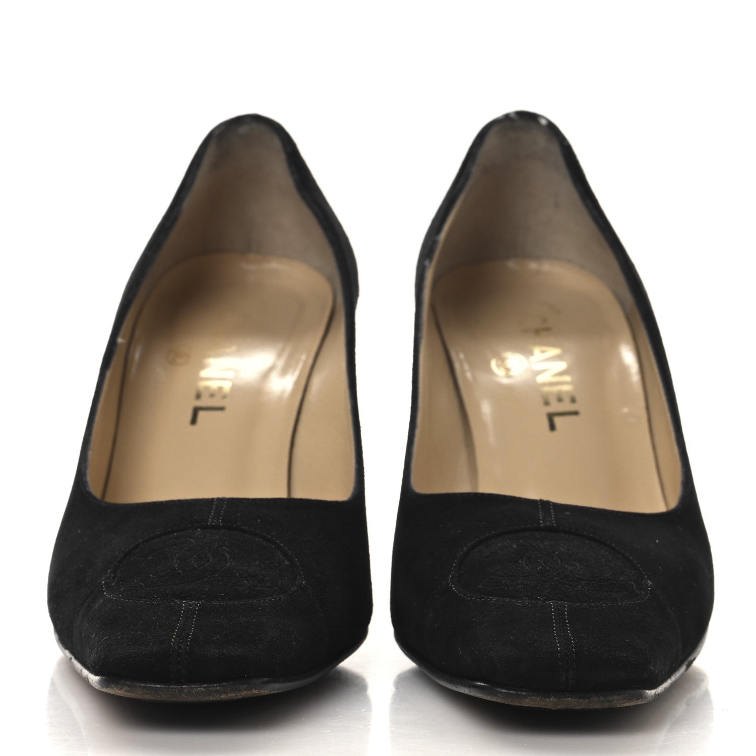 Chanel Suede CC Pumps 36.5 Black 3 of 9