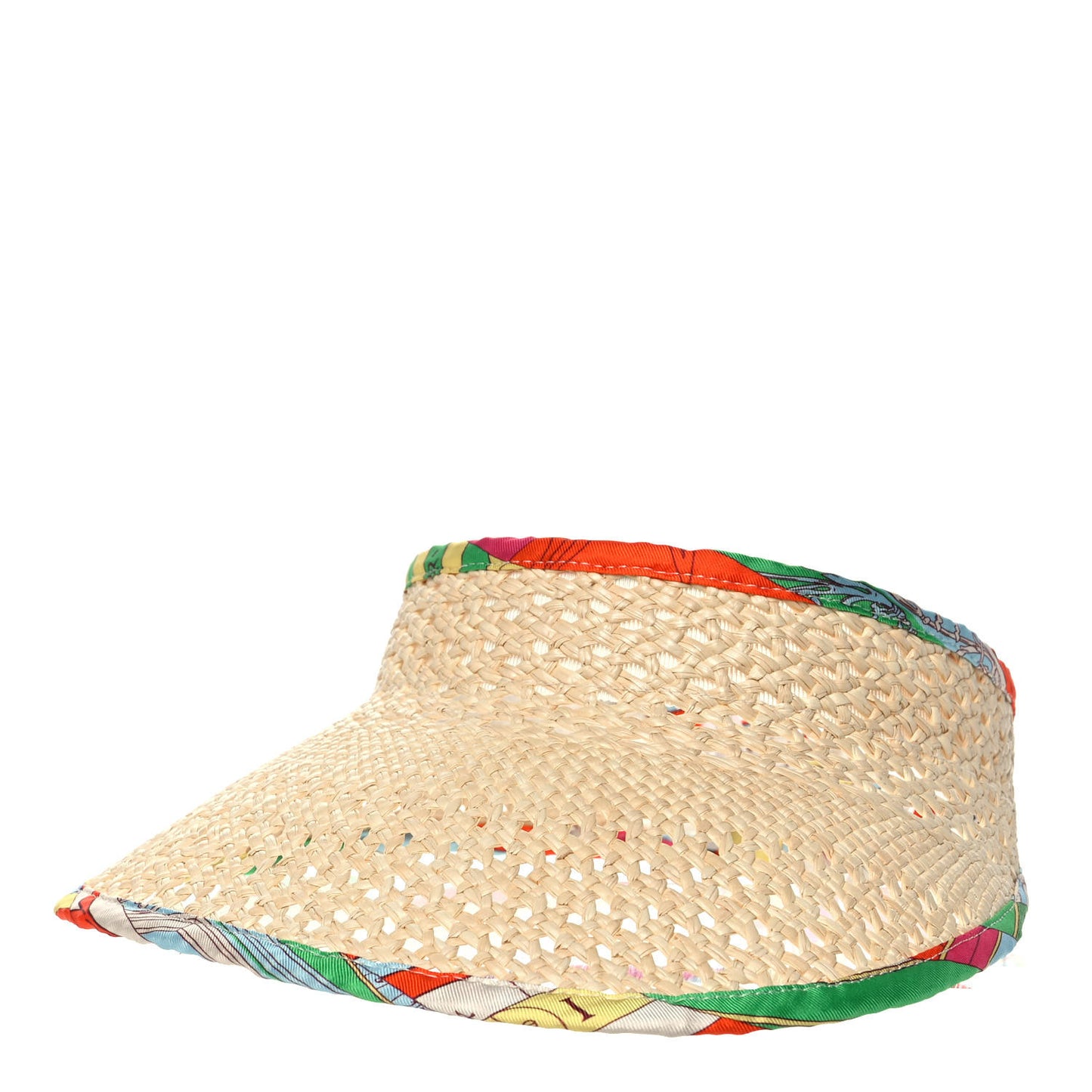 Panama Straw Woven Silk Astrologie Nouvelle Emilie Visor S Natural Amazone Pop