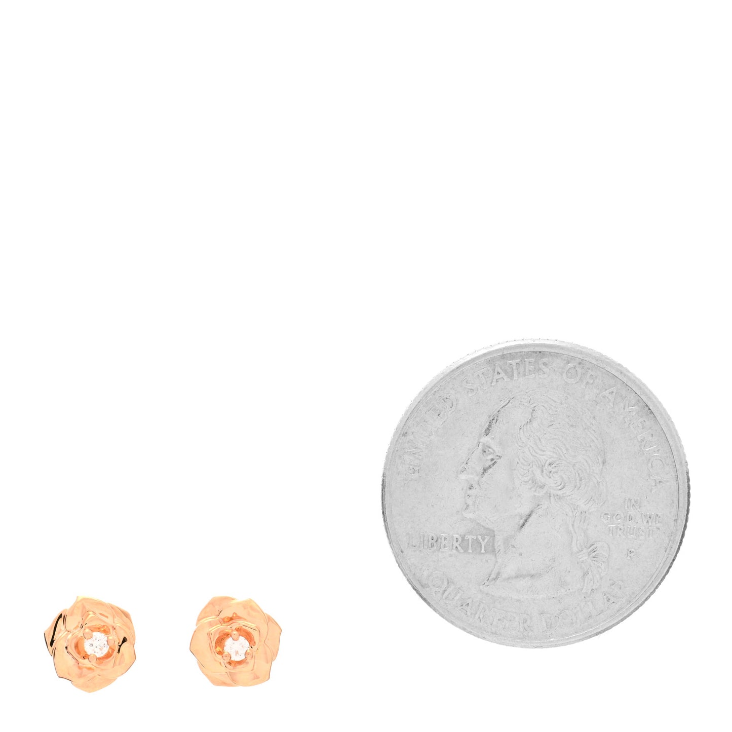 18K Rose Gold Diamond Rose Earrings