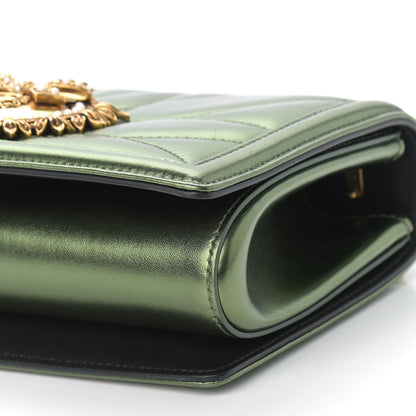 Dolce & Gabbana Metallic Calfskin Medium Devotion Crossbody Bag Green 9 of 9