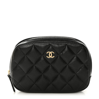 Chanel Caviar Quilted Small Curvy Pouch Cosmetic Case Black 1 of 8