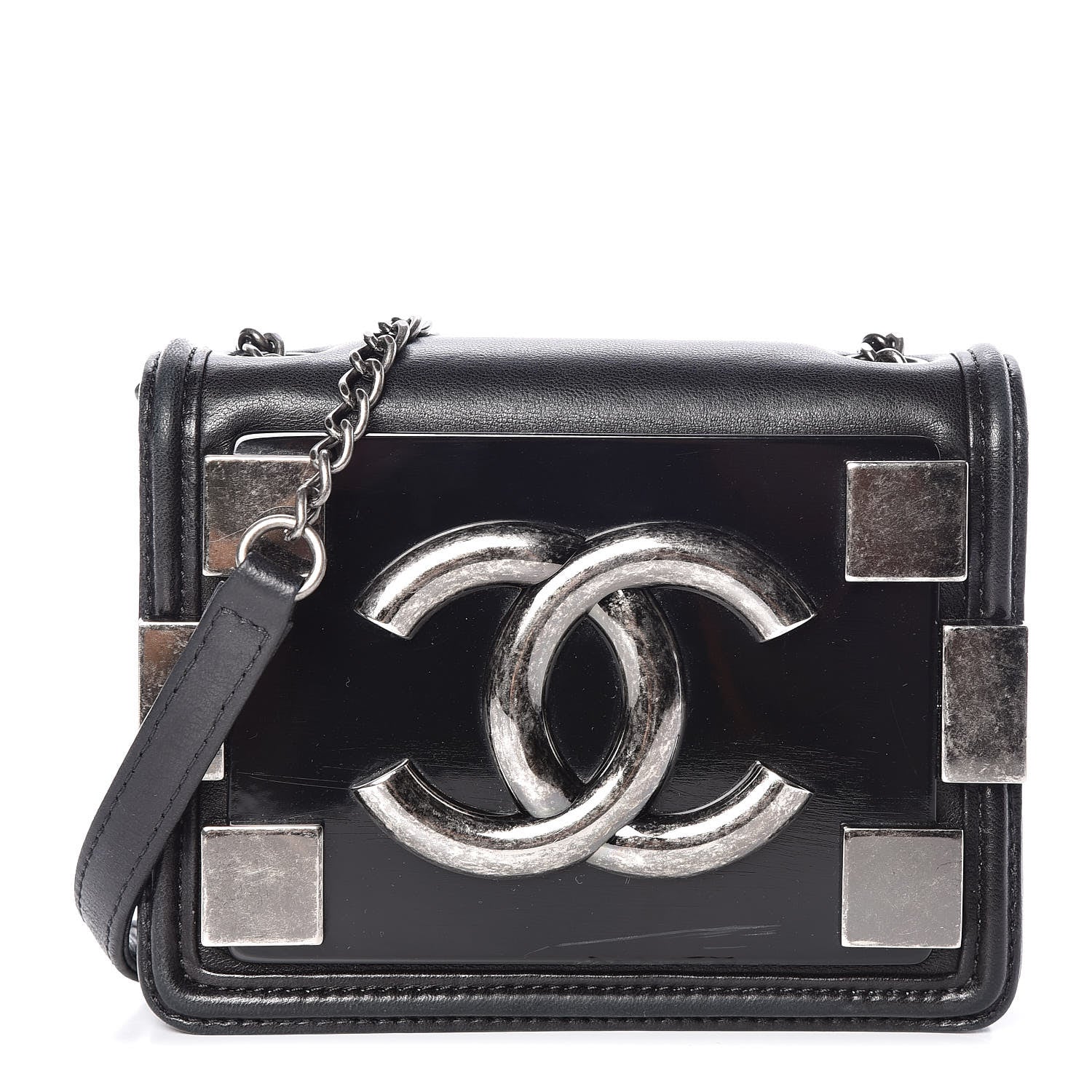 Chanel Plexiglass Lambskin Mini Boy Brick Flap Black 1 of 12