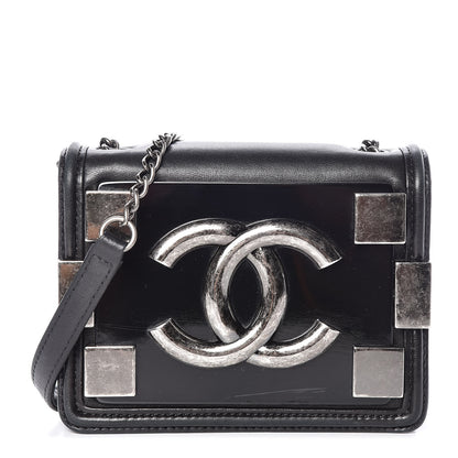 Chanel Plexiglass Lambskin Mini Boy Brick Flap Black 1 of 12