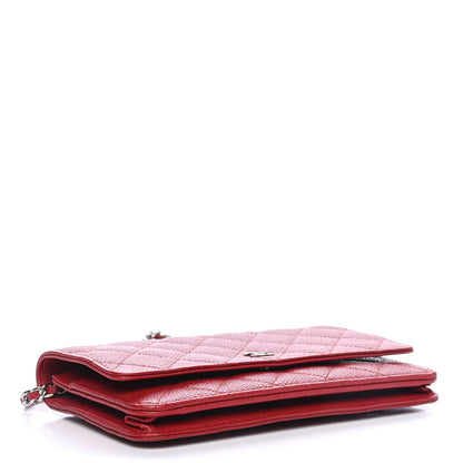 Chanel Caviar Quilted Wallet On Chain WOC Red 3 of 4